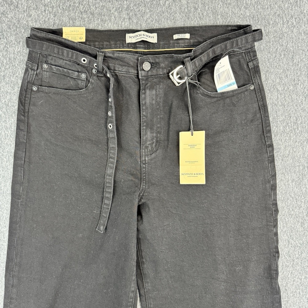 Scotch & Soda Wide Leg Jeans Black Belted Garment Dyed Womens 31 - Picture 8 of 13
